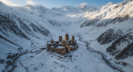 Frozen Fortress: A Winter's Embrace