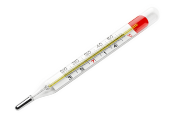 Classic mercury thermometer for accurate body temperature measurement, essential for health monitoring, isolated on transparent background reliable and precise