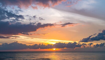 Colorful sunset over calm ocean