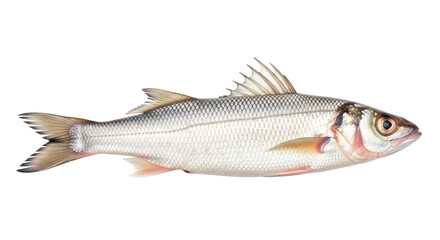 Isolated fish swimming with details of scales, fins, and gills in a natural position