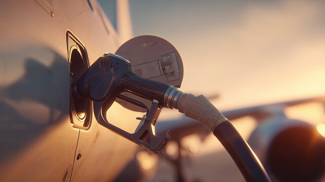 A plane is being refueled