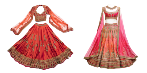 Elegant Traditional Indian Bridal Lehengas with Intricate Gold Embroidery Vibrant Colors