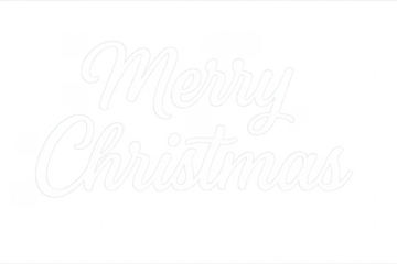 Merry christmas white cursive lettering on transparent background
