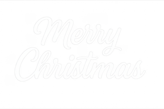 Merry christmas white cursive lettering on transparent background