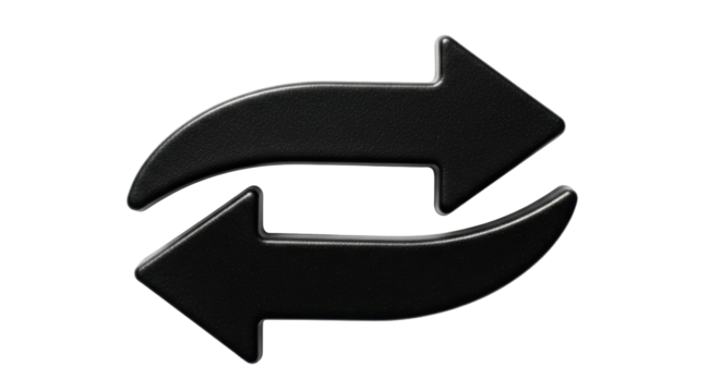 Isolated arrows facing opposite directions suggesting back and forth or data synchronization