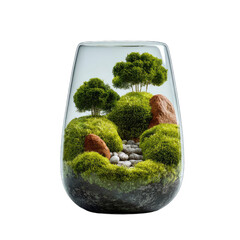 Glass terrarium, miniature landscape