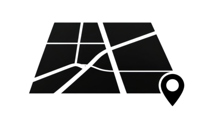 Isolated Map with Pin Symbol, City Plan Icon, Urban Scheme, Location Marker Graphic