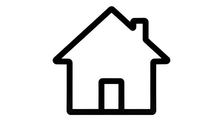 Isolated House Icon Simple Outline Design Concept Real Estate, Home, Residence, Building