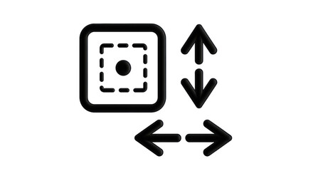 Isolated icon symbolizing the resizing of an image with horizontal and vertical arrows