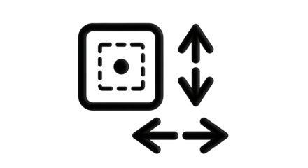 Isolated icon symbolizing the resizing of an image with horizontal and vertical arrows