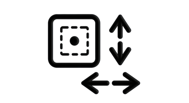 Isolated icon symbolizing the resizing of an image with horizontal and vertical arrows