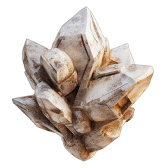 Abstract, textured, light beige crystal cluster