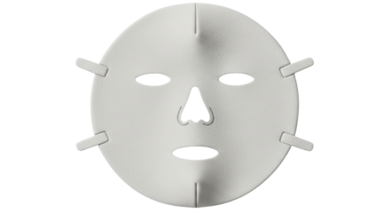 Isolated face mask template for beauty care or skin treatment against skin disease or anti aging