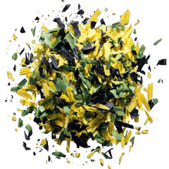 Colorful, shredded, textured food mix