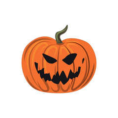 Realistic pumpkin for the holiday halloween on a white background - Vector illustration