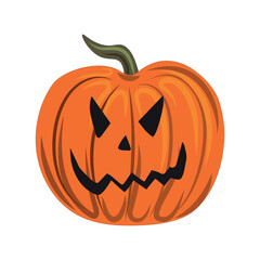 Festive pumpkin for halloween on a white background - Vector illustration