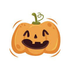 Orange abstract pumpkin with smile for your Halloween design - Vector illustration