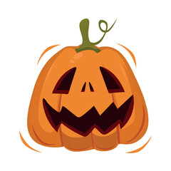 Orange abstract pumpkin with smile for your Halloween design - Vector illustration