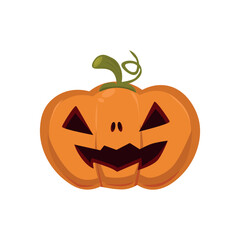 Festive pumpkin for halloween on a white background - Vector illustration
