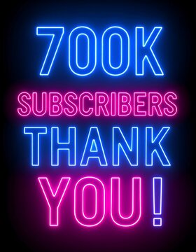 Neon sign celebrating 700k subscribers