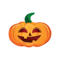 Festive pumpkin for halloween on a white background - Vector illustration