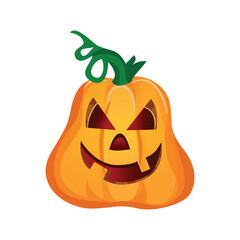 Festive pumpkin for halloween on a white background - Vector illustration