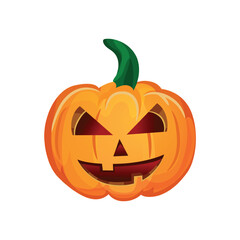 Orange pumpkin with smile for your Halloween design - Vector illustration