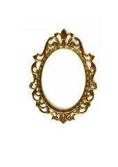 Empty baroque picture frame isolated on white background.ai