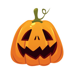 Realistic pumpkin for the holiday halloween on a white background - Vector illustration