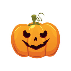 Orange pumpkin with smile for your Halloween design - Vector illustration