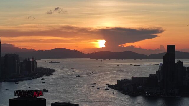 Iconic Victoria Harbour Skyline in Hong Kong Twilight Aug 31 2025