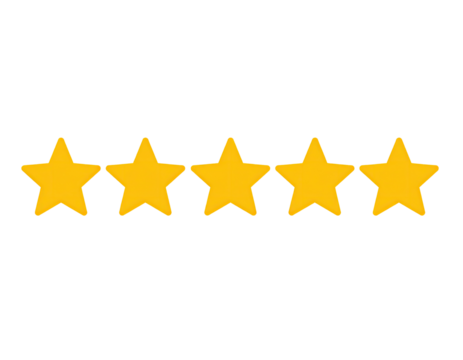 Five gold stars in a row