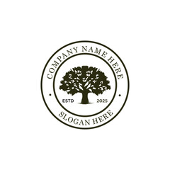 Elegant Tree Logo Design with Circular Frame for Company Branding and Identity
