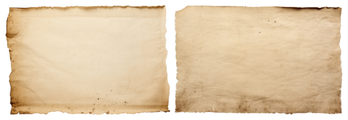 PNG Vintage parchment paper texture, element set on transparent background