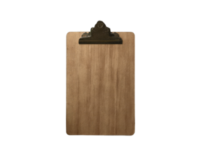 Wooden clipboard, blank,  metal clip