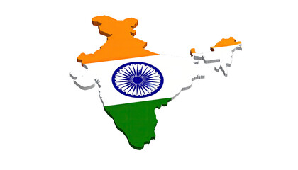 3D map of India with flag (7)