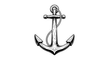Classic maritime anchor with rope, symbolizing stability and nautical adventure.