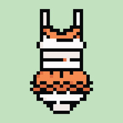 Pixel art vector themed summer with beach, sun, and fun activities elements.Pixel art vector themed summer with beach, sun, and fun activities elements.