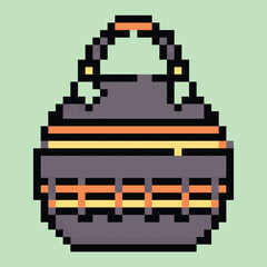 Pixel art vector themed summer with beach, sun, and fun activities elements.Pixel art vector themed summer with beach, sun, and fun activities elements.