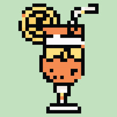 Pixel art vector themed summer with beach, sun, and fun activities elements.Pixel art vector themed summer with beach, sun, and fun activities elements.