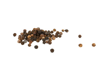black pepper corns pile isolated on white or transparent png