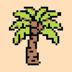 Pixel art vector themed summer with beach, sun, and fun activities elements.Pixel art vector themed summer with beach, sun, and fun activities elements.