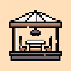 Pixel art vector themed summer with beach, sun, and fun activities elements.Pixel art vector themed summer with beach, sun, and fun activities elements.