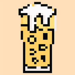 Pixel art vector themed summer with beach, sun, and fun activities elements.Pixel art vector themed summer with beach, sun, and fun activities elements.