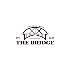 Elegant bridge logo design emphasizing construction engineering and modern infrastructure aesthetics