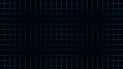 Abstract dark blue grid pattern background with glowing lines and squares