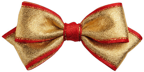Gold and red ribbon bow