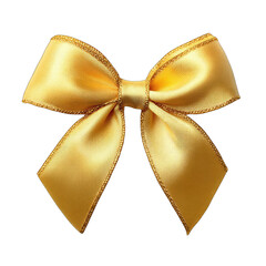 Golden satin ribbon bow, detailed
