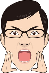 応援する男性フェイス