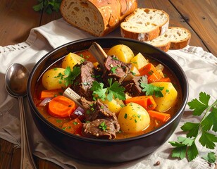 Rustic lamb stew, a culinary symphony of rich flavors and hearty sustenance